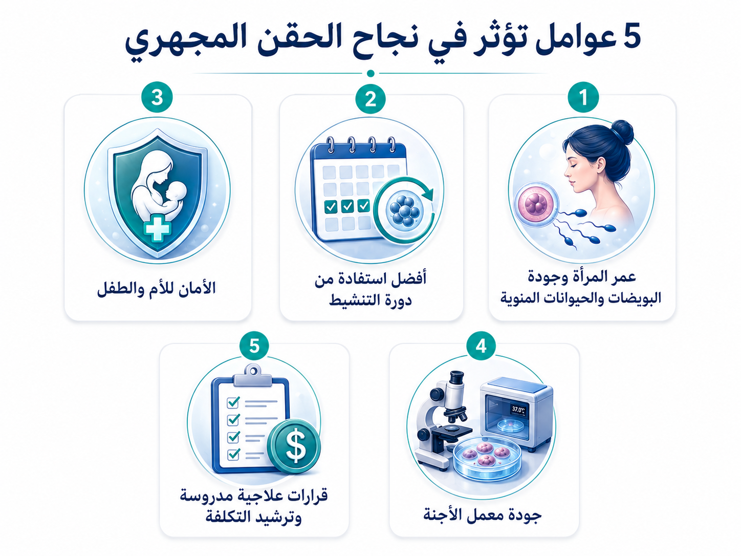 صورة توضح أهم عوامل تؤثر في نجاح الحق المجهري
